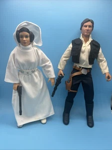 STAR WARS KENNER 12 INCH COLLECTOR SERIES PRINCESS LEIA HAN SOLO Pair! - Picture 1 of 24