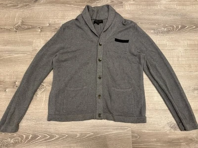 Rag & Bone Men's Cardigan Shawl Collar Sweater Cotton Size XXL Gray Lightweight - Image 1 of 4