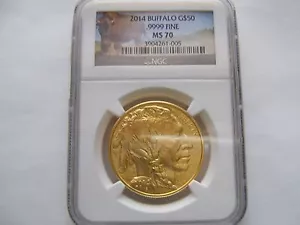 2014 American  Gold Buffalo , $50 , NGC , MS 70 , 1 oz. - Picture 1 of 4