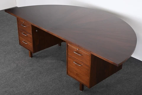 Jens Risom Monumental Executive Desk, 1950 Mid Century Modern Cover