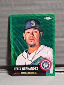 2022 Topps Chrom Platin Felix Hernandez Green Wave Refraktor/99 - Bild 1 von 3