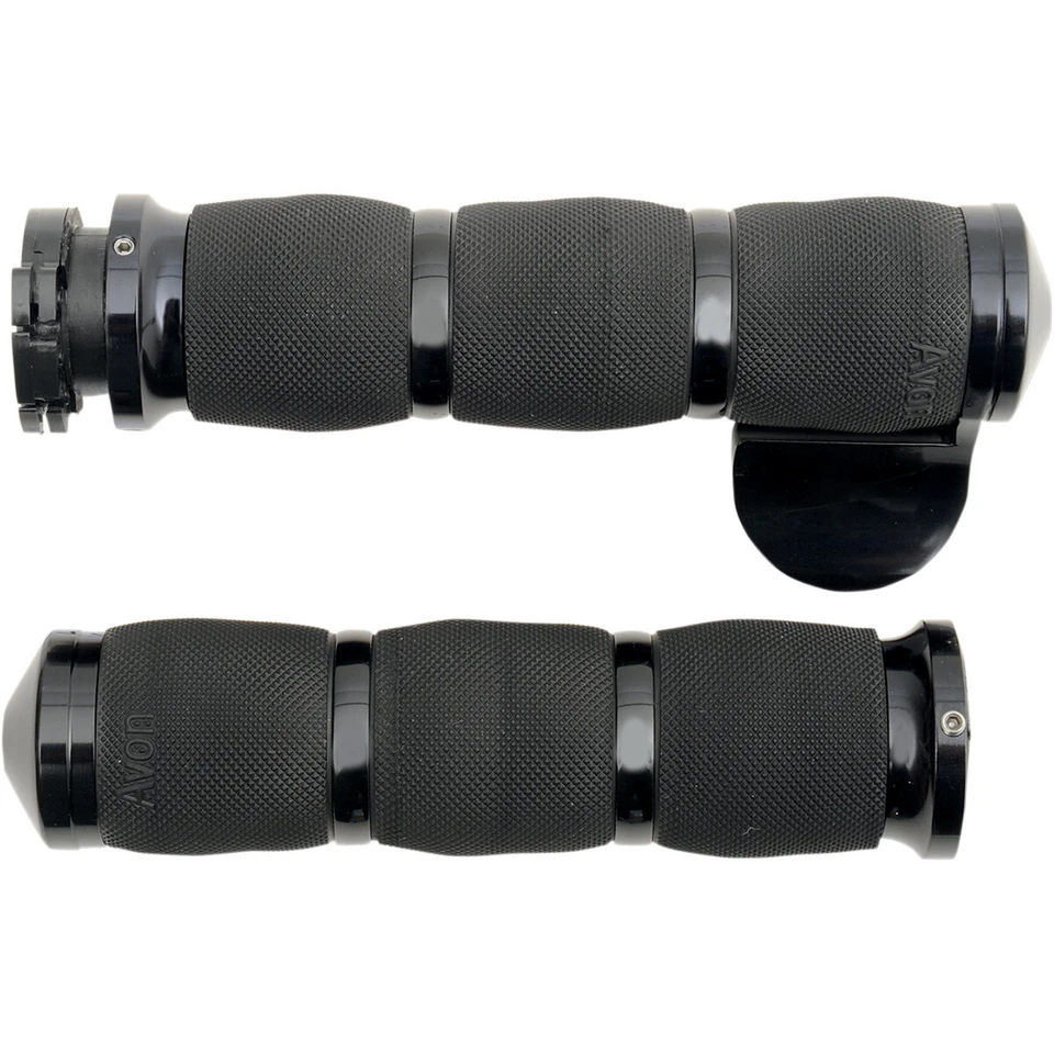 Empuñaduras de manillar Avon Air Cushion 1" negras con jefe de acelerador (MT-AIR-90-AN-B) Foto 1 de 1
