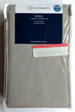 Colormate Grey 1000 Thread Count Sateen King Pillowcase 2-Pack