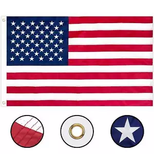 USA amerikanische Flagge 6' x 10' Fuß bestickt Outdoor strapazierfähig Flaggen langlebig - Bild 1 von 7