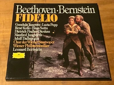 Beethoven Fidelio GUNDULA JANOWITZ LEONARD BERNSTEIN DGG 3LP Box NM Like New - Image 1 of 4