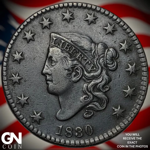 1830 Coronet Head Large Cent  Q7309 Cover