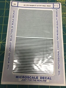 Microscale Decal HO #87-110-3” 4 3/4” Width Black Stripes Train - Picture 1 of 3