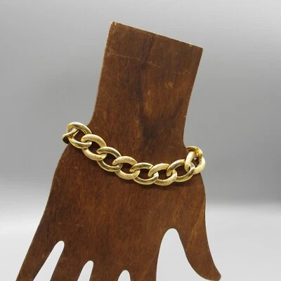 Pulsera Napier vintage eslabones dorados con textura y lisos 7 pulgadas Foto 1 de 4