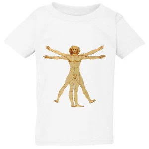 The Vitruvian Man Leonardo Da Vinci White T-Shirt Tee Baby Toddler Kids Boy Girl - Picture 1 of 3