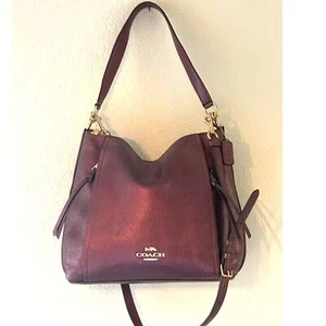 Bolso Bandolera Convertible COACH MARLON HOBO F87825 METALLIC WINE Leer** - Imagen 1 de 16