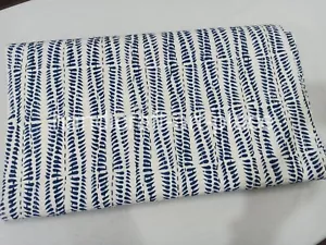 Unique Kantha Quilt Bedspread Throw Cotton Blanket Bedcover Block Art King Blue - Picture 1 of 5
