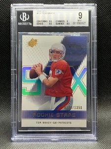 2000 Upper Deck SPX Tom Brady /1350 RC Rookie #130 BGS 9 MINT w/ 2x 9.5 subs ð¥