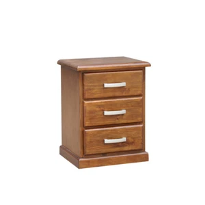 Homefurn Timber Bedside Table 3 Drawer Chest of Drawers NZ Pine 480 x 400 x 630H - Picture 1 of 2