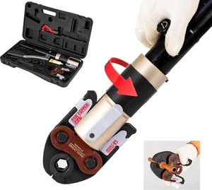 Copper Tube Fittings Hydraulic Pipe Crimping Tool with 1/2 Inch,3/4 Inch and 1 I - Picture 1 of 12