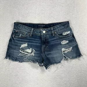 Pantaloncini denim Lucky Brand The Cut Off Mid Rise Distressed Med Wash taglia 4/27 W29,5 - Foto 1 di 8