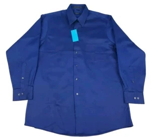 DKNY Hemd Herren Medium 15,5 32/33 Blau Knopfleiste Baumwolle Langarm Neu mit Etikett - Bild 1 von 8