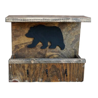 Handmade Bear Mailbox with 3 Key Holder Hooks Made in USA #BMBKH - Image 1 of 3