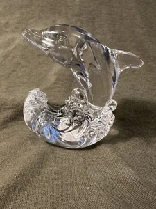 Princess House 24% Lead Crystal Treasures Dolphin Rocking on Waves.3 inches wide - Picture 1 of 14