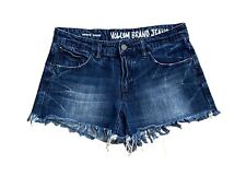 VOLCOM Womens Size 3 Cut Off Denim Blue Jean Stoned 100% Cotton Summer Shorts