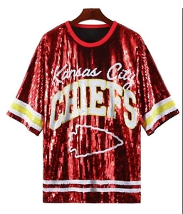 Kansas City Chiefs Sequin NFL Dress, Football Jersey/ One-size/New - Picture 1 of 11