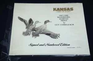 Vintage 1987 1988 Kansas Duck Stamp Print + Stamp Guy Coheleach - Excellent Cond - Picture 1 of 5