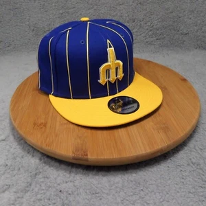 New Era Seattle Mariners blau und gelb Nadelstreifen Throwback 9Fifty Snapback Mütze - Bild 1 von 8