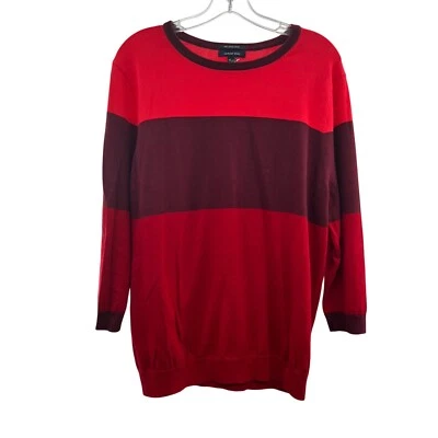 Lands' End Women's Striped Pullover Sweater 3/4 Sleeve Red/Multi Size XL - Image 1 of 4