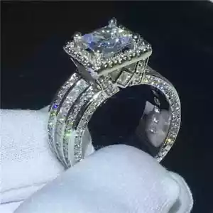 Anello Fidanzamento Donna Acciaio Inox Taglio Tondo Zirconi Nuovo Misura 5-12 - Foto 1 di 24