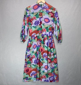 Vintage Albert Nipon Dress Womens 6 Floral Sheer Lightweight Made in USA Union - Picture 1 of 19