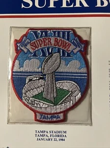 SUPER BOWL 18 ~ RAIDERS REDSKINS Willabee Ward OFFICIAL NFL SB XVIII PATCH CARD - Picture 1 of 3
