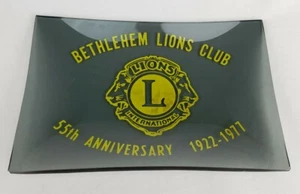 Rare Vintage Lions International Club Glass Tray Bethlehem 55th Anniversary 1977 - Picture 1 of 11