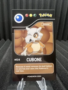 Cubone #104 - Pokédex Black Kanto 2024 - Tarjeta Pokémon casi nueva - Imagen 1 de 2