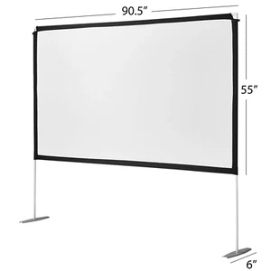 Onn. Schermo di proiezione teatro 16:9 portatile interno/esterno 100" gambe staccabili - Foto 1 di 5