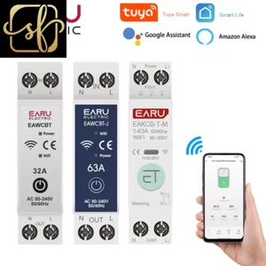 Tuya Wifi Smart Leitungsschutzschalter MCB 1P+N 63A Timer Leistung Energie kWh Spannung Curr - Bild 1 von 16