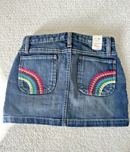 Gap Kids Denim Skort with Rainbow Pockets Girls 12 Reg NWT - Picture 1 of 3