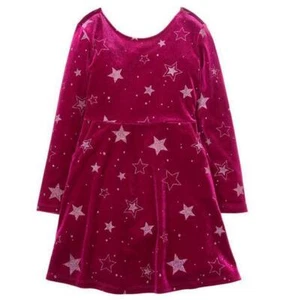 Vestido de Navidad Gymboree WINTER STAR Rojo Frambuesa Terciopelo Brillante S/ 5-6 - Imagen 1 de 2