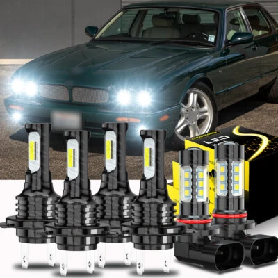 For Jaguar XJ8 1998-2003 Combo 6x LED Headlight High/Low + Fog Light Bulbs Kit - Image 1 of 4