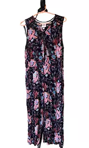 KNOX ROSE NWT PAISLEY FLORAL BOHO JUMPSUIT RAYON XXL NEW - Picture 1 of 12