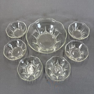 Servizio ciotola insalatiera frutta moderna svedese Anchor Hocking 7 pezzi vetro trasparente - Foto 1 di 8