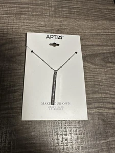 NEW APT 9 Silver Tone Rhinestone Vertical Bar Necklace Great Gift - Picture 1 of 3