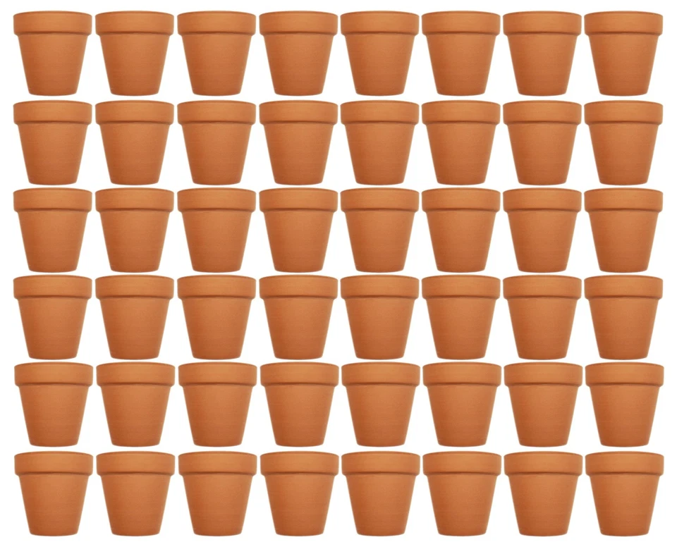 Набор из 48 терракотовых мини-цветочных горшков 2,5 x 2,5 дюйма для газона и сада! 2,5 дюйма x... - Изображение 1 из 4