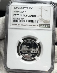 2005-S Minnesota Silver Quarter NGC PF70 Ultra Cameo - Picture 1 of 2