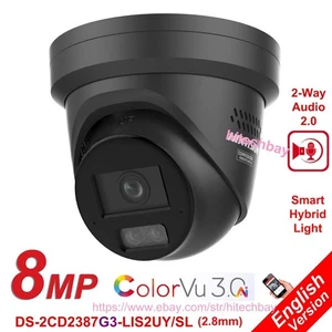 Hik compatible DS-2CD2387G3-LIS2UY/SL 8MP ColorVu 3.0 IP Camera PoE MIC Speaker - Picture 1 of 8