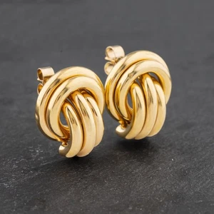 Orecchini a perno nodo 21 mm in oro giallo 9 ct di seconda mano 41172937 - Foto 1 di 2