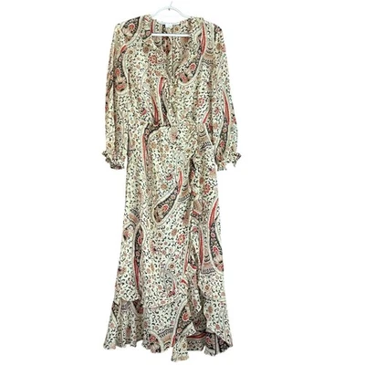 Veronica Beard Derby Dress Women's size 8 100% Silk Paisley Oat Multi Faux Wrap - Image 1 of 4