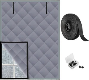 3 Layer Winter Insulated Window Cover - 63" x 47" Oxford 63x47 IN, Gray  - Picture 1 of 6