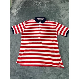 Polo uomo Tommy Hilfiger a righe rosse e bianche XL - usata in ottime condizioni - Foto 1 di 9