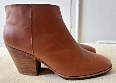 Botas al Tobillo de Cuero Rachel Comey Talla 7 Tacón Bloque Informales Whisky Marrón Pull on Usadas en Excelente Condición Foto 1 de 4