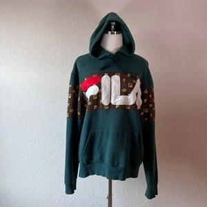 FILA + Urban Outfitters Monogram Hoodie Sweatshirt size Small - Picture 1 of 10