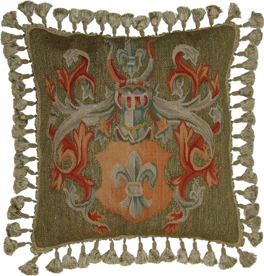 Buy Aubusson Wool Pillow – French Fleur-De-Lis Design - Image 1 of 1